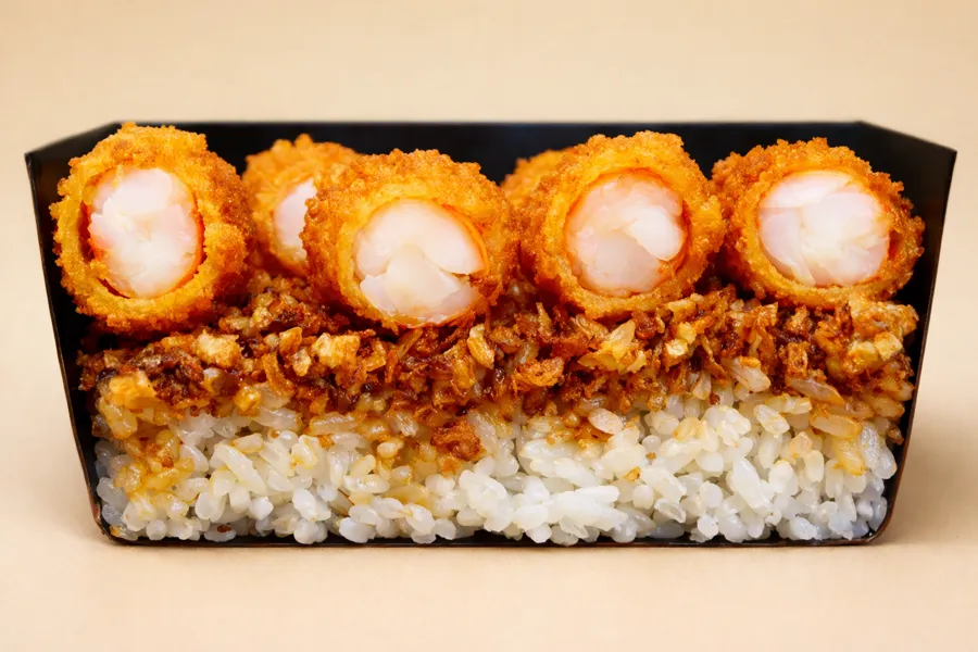 Гохан с хрустящими креветками